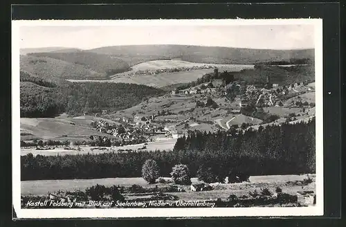 AK Seelenberg, Kastell Feldberg mit Blick auf den Ort, Nieder- und Oberreifenberg