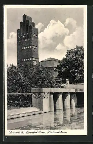 AK Darmstadt, Blick zum Hochzeitsturm