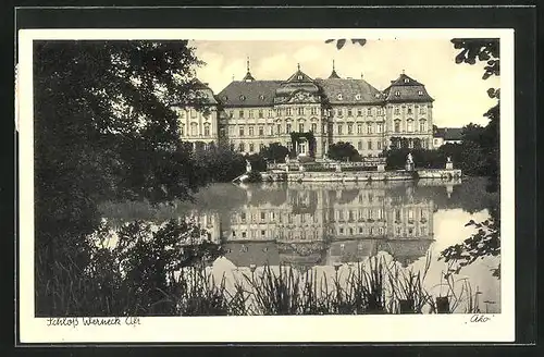 AK Werneck /Ufr., Schloss Werneck über den See gesehen