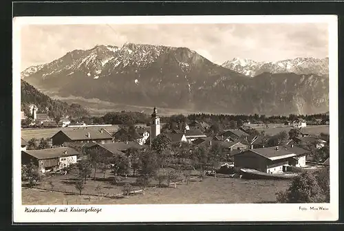 AK Niederaudorf, Ortsansicht mit Kaisergebirge