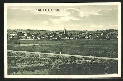 AK Höchstadt a. d. Aisch, Panorama mit Kirche