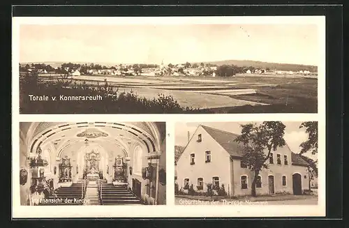 AK Konnersreuth, Innenansicht der Kirche, Geburtshaus der Therese Neumann, Totalansicht