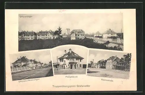 AK Grafenwöhr, Kasinostrasse, Offizierslager, Postgebäude