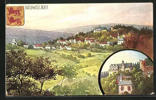 Künstler-AK Neuweilnau i. T., Ortsansicht