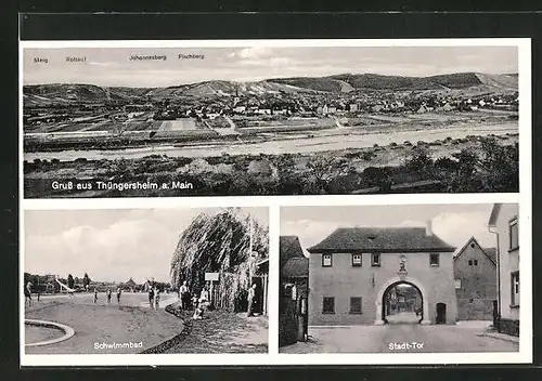 AK Thüngersheim a. Main, Schwimmbad, Stadttor