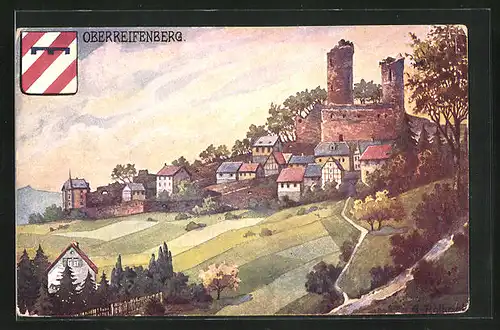 Künstler-AK Oberreifenberg i. T., Burg Ruine