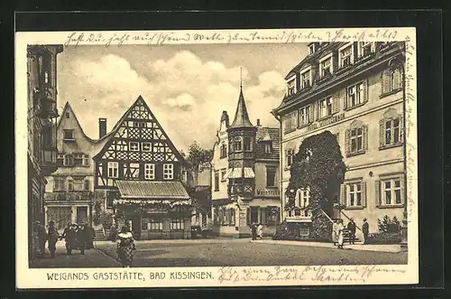 AK Bad Kissingen, Weigands Gasthaus und Hotel Wittelsbach am Marktplatz