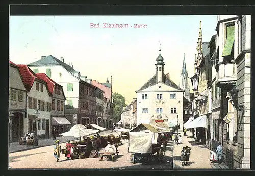 AK Bad Kissingen, Strassenpartie am Markt