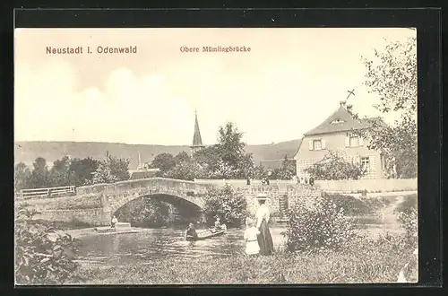 AK Neustadt i. Odw., Obere Mümmlingbrücke