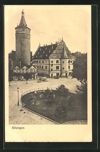 AK Kitzingen a. M., Rathaus und Marktturm