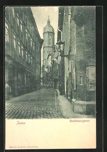 AK Jena, Strassenblick in die Rathausgasse