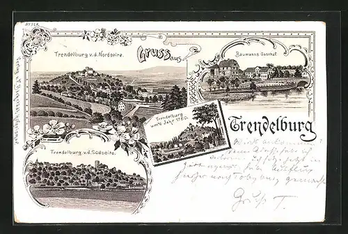 Lithographie Trendelburg, Baumanns Gasthof