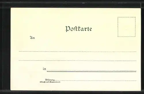 Lithographie Borkum, Düne mit Blick auf den See, Ortspartie