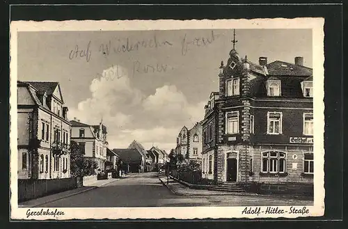 AK Gerolzhofen, Strasse mit Gasthof