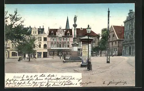 AK Eickel, Marktplatz, Litfasssäule