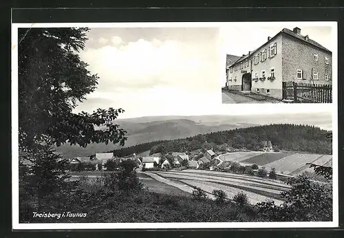 AK Treisberg i. Taunus, Pension Taunushöhe, Teilansicht