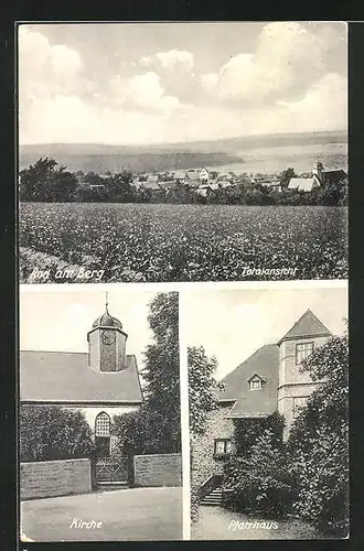 AK Rod am Berg, Totalansicht, Kirche, Pfarrhaus