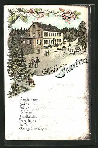 Lithographie Schmücke, Hotel Schmücke, Inh. A. Rechenbach