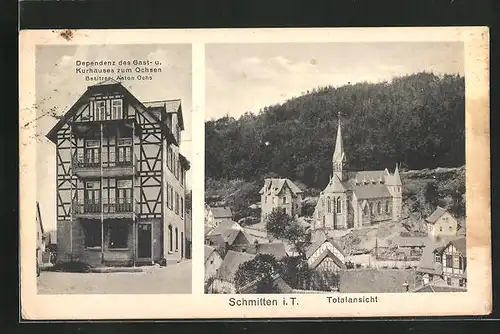 AK Schmitten i. T., Gasthaus zum Ochsen, Inh. Anton Ochs, Totalansicht