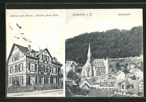 AK Schmitten i. T., Gasthaus zum Ochsen, Inh. Anton Ochs, Totalansicht