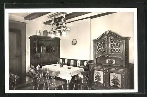 AK Badenweiler, Gasthaus Markgräfler Winzerstube, Innenansicht