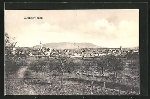 AK Mainbernheim, Totalansicht mit Kirchturm