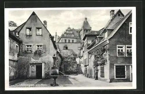 AK Kitzingen a. Main, Kleine Gasse mit Brunnen