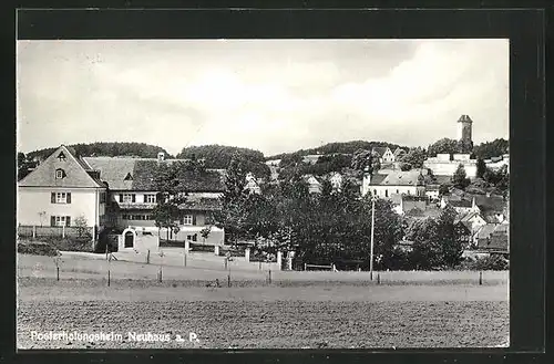 AK Neuhaus a.P., Ortsansicht mit Posterholungsheim