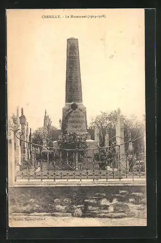 AK Chemilly, Le Monument 1914-1918