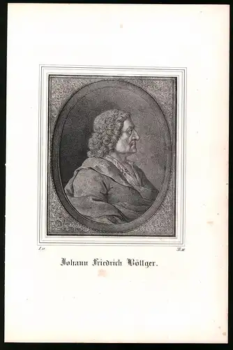 Lithographie Johann Friedrich Böttger, Lithographie um 1835 aus Saxonia, 28 x 19cm