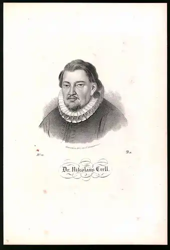Lithographie Dr. Nikolaus Crell, Lithographie um 1835 aus Saxonia, 28 x 19cm