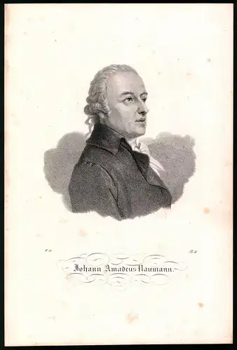 Lithographie Johann Amadeus Naumann, Lithographie um 1835 aus Saxonia, 28 x 19cm