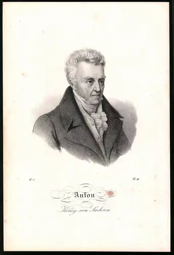 Lithographie Anton König von Sachsen, Lithographie um 1835 aus Saxonia, 28 x 19cm
