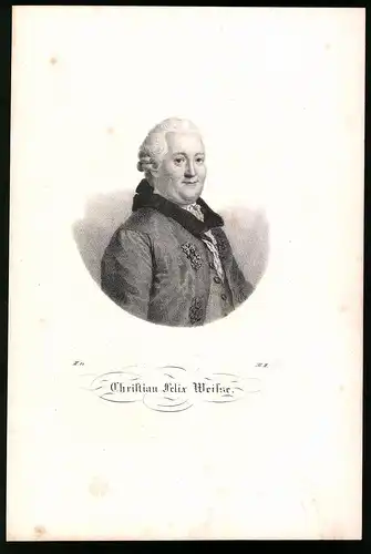 Lithographie Christian Felix Weisse, Lithographie um 1835 aus Saxonia, 28 x 19cm