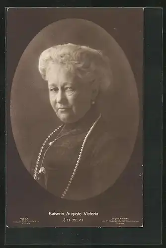 AK Trauerkarte Kaiserin Auguste Victoria Königin von Preussen 11. April 1921