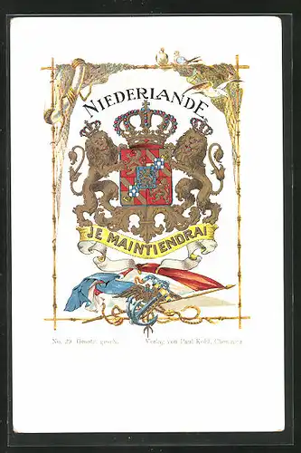 Lithographie Wappen der Niederlande