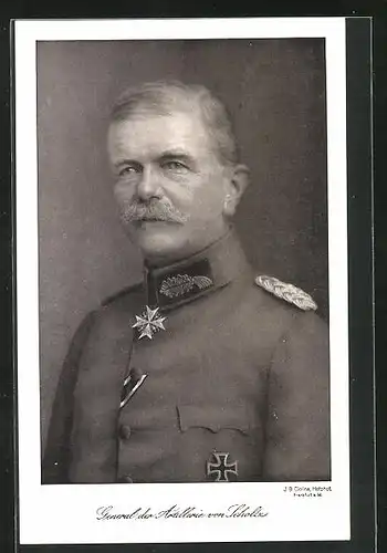AK General der Artillerie von Scholtz mit eisernem Kreuz