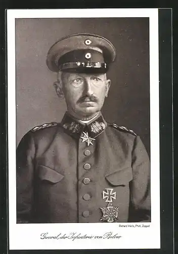 AK General der Infanterie von Below in Uniform mit Eisernem Kreuz