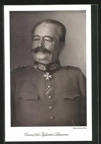 AK Heerführer General der Infanterie Litzmann in Uniform mit Eisernem Kreuz