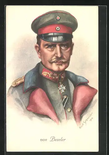 Künstler-AK Heerführer von Beseler in Uniform