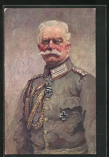 Künstler-AK Heerführer Generalfeldmarschall von Mackensen in Uniform