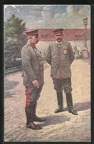 AK Paul von Hindenburg & Kaiser Wilhelm II. in Uniform