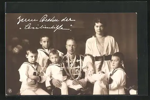 AK Kronprinz Wilhelm von Preussen im Kreise seiner Familie