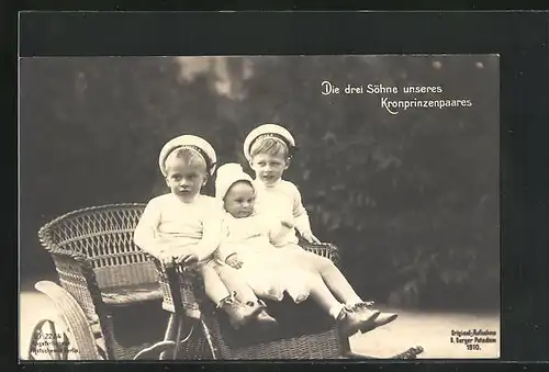 AK Die drei ältesten Söhne des Kronprinzenpaares