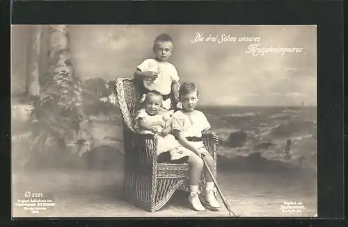 AK Die drei Söhne des Kronprinzenpaares