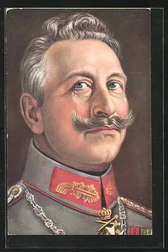 AK Portrait Kaiser Wilhelm II. in Uniform