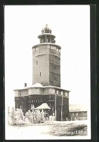 AK Feldberg i. T., Aussichtsturm im Sonnenschein