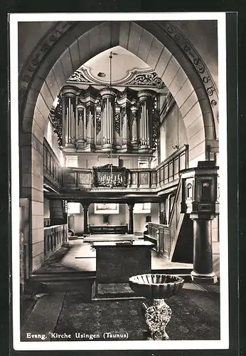 AK Usingen i. T., Evang. Kirche, Inneres mit Altar