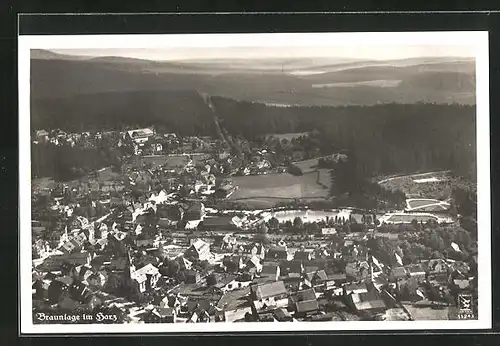 AK Braunlage / Harz, Totalansicht vom Flugzeug aus