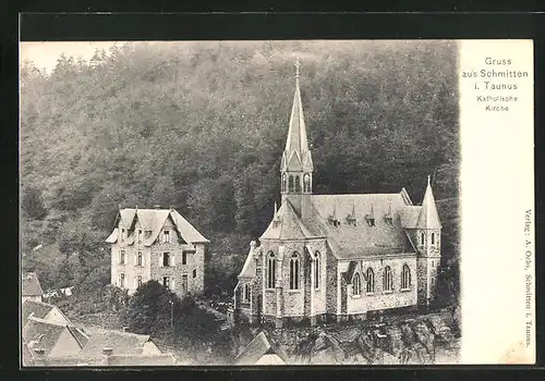 AK Schmitten i. Taunus, Blick zur Katholischen Kirche